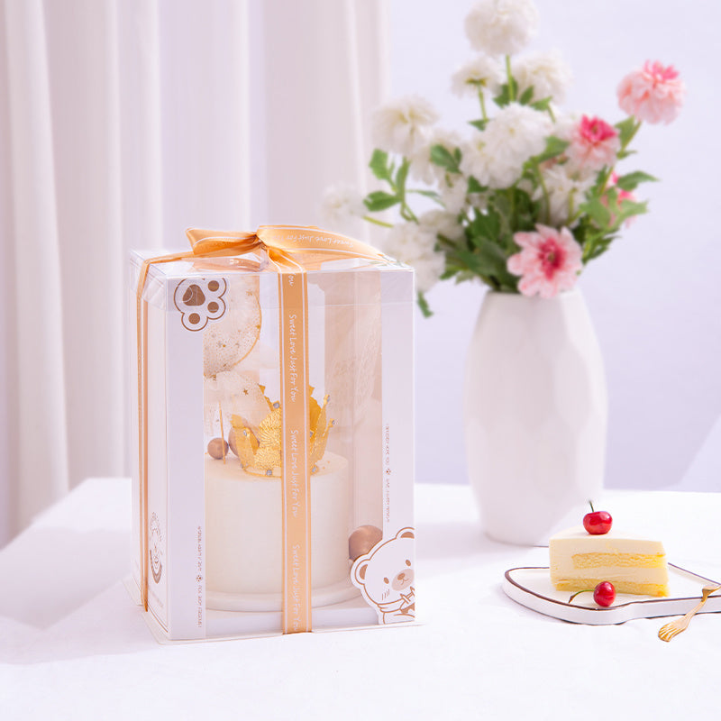 Birthday Cake Box Packaging Heightened Portable Transparent