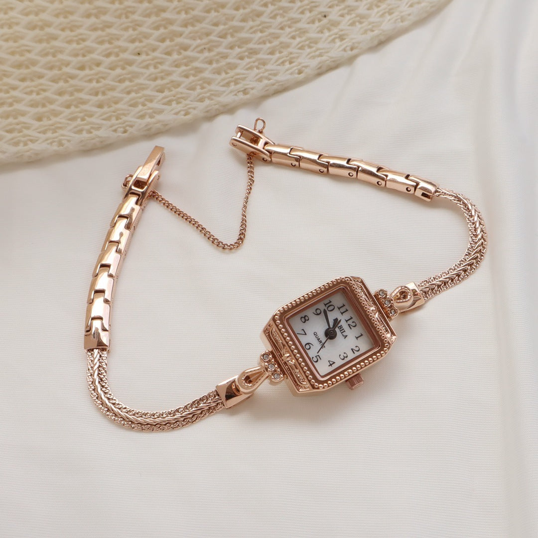 Small And Exquisite Fine Band Watch Retro Bracelet Square Model